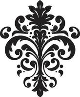 opulento adornos filigrana barroco esplendor Clásico negro emblema vector