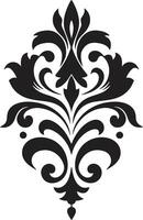 Classic Etchings Black Filigree Elegant Artistry Vintage Black Emblem vector