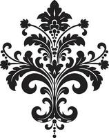 Delicate Mastery Black Emblem Filigree Reverie Vintage vector
