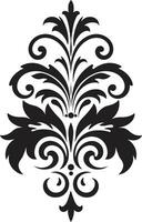 Regal Detailing Black Filigree Emblem Gilded Scrolls Vintage Black vector