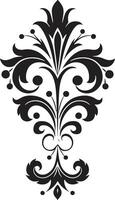 artístico florecer Clásico emblema filigrana elegancia negro vector