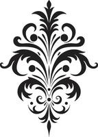 Baroque Splendor Vintage Black Emblem Luxurious Etchings Black Filigree vector