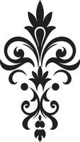 Filigree Reverie Vintage Timeless Opulence Black Filigree Emblem vector