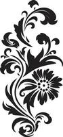 Victorian Elegance Vintage Filigree Intricate Patterns Black Emblem vector