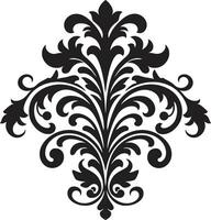 Timeless Opulence Black Filigree Emblem Ornate Charm Vintage Emblem vector