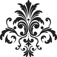 Elegant Reverie Vintage Deco Emblem Timeless Artistry Black Filigree vector
