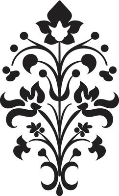 Victorian Splendor Black Filigree Emblem Intricate Engravings Vintage Emblem