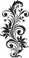 Ornate Echoes Vintage Black Filigree Finesse Black Emblem vector