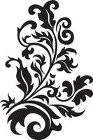 Gilded Opulence Black Delicate Reverie Vintage Filigree Emblem vector