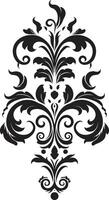 Antique Opulence Black Emblem Timeless Intricacy Filigree vector