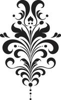 artístico ecos Clásico emblema filigrana reverencia negro emblema vector