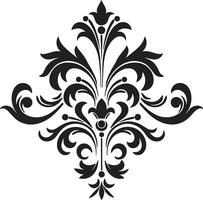 Delicate Reverie Vintage Filigree Emblem Antique Flourish Black Emblem vector