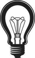 Modernistic Brilliance Black Bulb ography Sleek Luminescence Black Bulb Emblematic vector