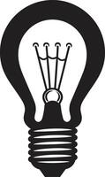 innovador iluminación negro bulbo creación luminosidad refinado negro bulbo identidad vector
