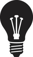 oscuridad de innovación negro bulbo simbolismo elegante resplandor negro bulbo marca vector