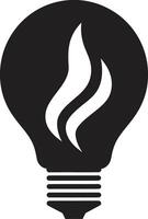 Shaping Brilliance Black Bulb Representation Elegant Luminescence Black Bulb Emblem vector