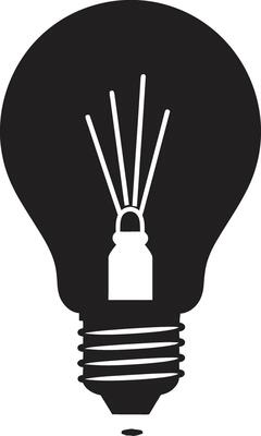 Elegant Luminescence Black Bulb Emblem Abstract Illumination Black Bulb Creation