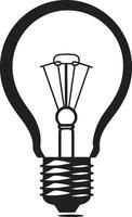 Bright Ideation Black Bulb Conceptualization Radiant Paths Black Bulb Symbolization vector