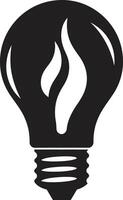 elegante iluminación negro bulbo emblemático En g radiante soluciones negro bulbo arte vector