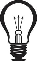 Artistic Illumination Black Bulb Symbol Bright Ideation Black Bulb Conceptualization vector