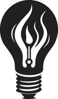 Darkness to Light Black Bulb Mark Elegant Illumination Black Bulb Emblematic vector