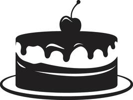 Dynamic Delight Black Cake ic Creation Flavorful Sophistication Black Cake Representation vector