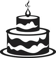 Gastronomic Appeal Black Cake Identity Abstract Celebration Black Cake Emblem vector