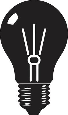 Elegant Radiance Black Bulb Symbol Shadows of Creativity Black Bulb Mark