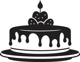 Layered Luxury Black Cake Concept Artisanal Delights Black Cake ic Representation vector