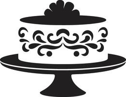 Elegant Radiance Black Cake Emblem Innovative Shadows Black Cake ic Identity vector