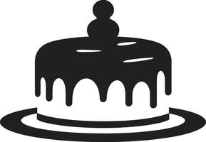 Cake Black Culinary Elegance Artistic Temptation Black Cake Concept vector