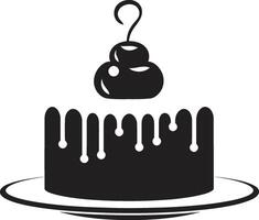 Flavorful Layers Black Cake Artistry Chic Confectionery Black Cake Symbol vector