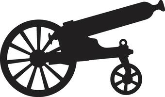 Tactical Arsenal Black Cannon Emblematic Symbol Dynamic Warfare Sleek Black Cannon ic Symbol vector