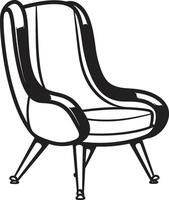armonía asiento negro relajante silla lujo descansando negro silla emblemático identidad vector
