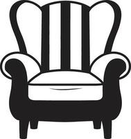 Harmonious Rest Black Relaxing Chair ic Emblem Luxurious Relaxation Black Chair Symbolic Identity vector