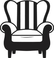 Harmonious Rest Black Relaxing Chair ic Emblem Luxurious Relaxation Black Chair Symbolic Identity vector