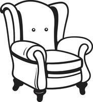 Minimalistic Zen Black Chair Symbolic Representation Harmonious Rest Black Relaxing Chair ic Mark vector