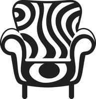 pulcro comodidad negro relajante silla simbólico identidad contemporáneo serenidad negro silla emblemático marca vector