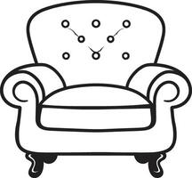 armonioso asientos negro silla ic emblema contemporáneo comodidad negro relajante silla simbolismo vector