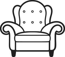 Ergonomic Bliss Black Relaxing Chair Emblematic Mark Harmonious Seating Black Chair ic Emblem vector