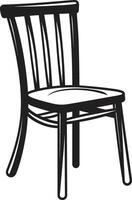minimalista comodidad negro silla ic emblema armonioso relajación negro silla simbólico identidad vector