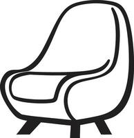 Ergonomic Luxury Black Chair Symbolic Mark Sleek Tranquility Black Relaxing Chair ic Identity vector