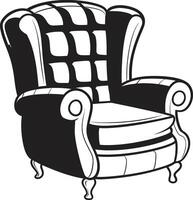 Harmonious Rest Black Relaxing Chair ic Mark Luxurious Comfort Black Chair Emblematic Identity vector