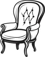 pulcro tranquilidad negro relajante silla ic identidad contemporáneo felicidad negro silla emblemático simbolismo vector