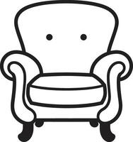 elegante zen negro silla simbólico marca calmante lujo negro relajante silla emblemático identidad vector