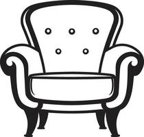 Tranquil Elegance Black Relaxing Chair ic Emblem Elegant Zen Black Chair Symbolic Mark vector
