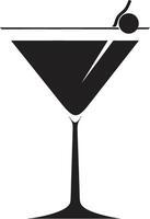 refrescante infusión negro cóctel simbólico marca elegante espíritu negro bebida ic emblema vector