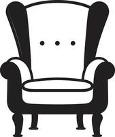 Soothing Luxury Black Relaxing Chair Emblematic Identity Minimalistic Serenity Black Chair Symbolism vector