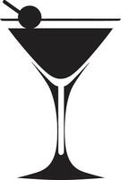 lujo mezcla negro cóctel emblemático representación hecho a mano elegancia negro bebida ic símbolo vector
