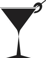 Mixology Charm Black Cocktail Drink Emblem Elegant Spirits Black Cocktail ic Symbol vector